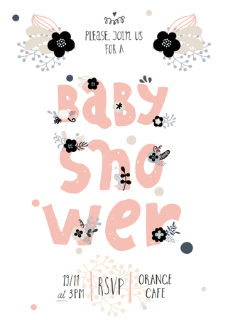 Set of perfect vector card templates. Ideal for baby shower, mothers day, valentines day, birthday cards, invitations, prints, scrapbookのイラスト素材
