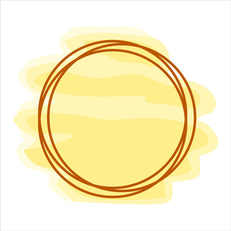 yellow vector background with swirl circle frameのイラスト素材
