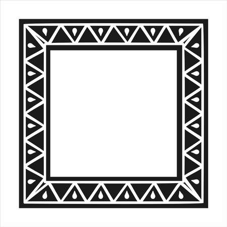 mexican border, black square frame with mexican patternのイラスト素材