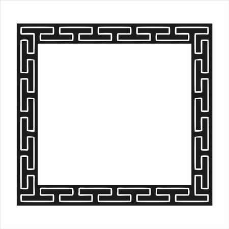 mexican border, black square frame with mexican patternのイラスト素材