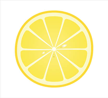 lemon slice isolated on white background vector illustrationのイラスト素材