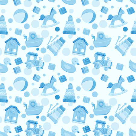 A  pattern with baby boy toysのイラスト素材