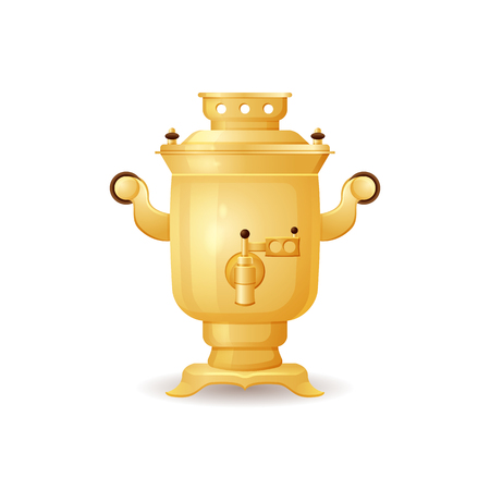 Vintage tea samovar isolated vector illustrationのイラスト素材