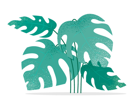 Fantasy flat design of modern leaves and plantsのイラスト素材