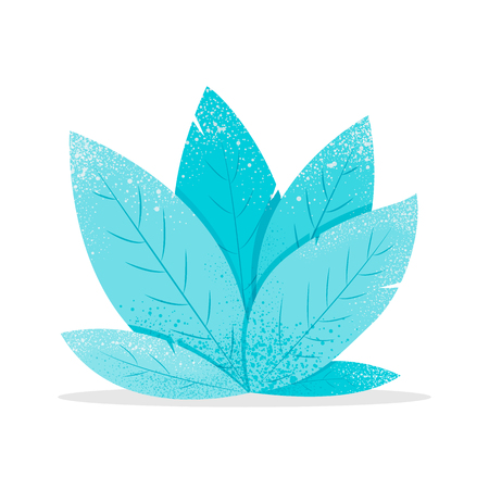 Modern flat design of fantasy mint leavesのイラスト素材