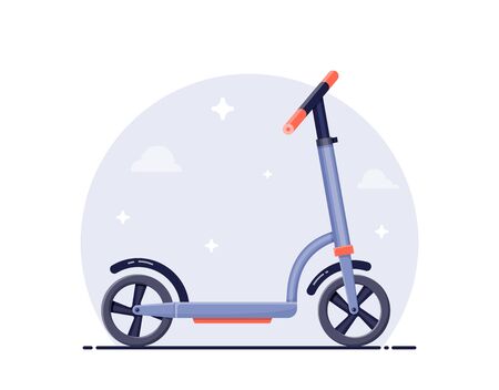 kick scooter concept illustration. Flat styleのイラスト素材