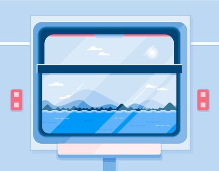 View from train window. Stylish modern flat design.のイラスト素材
