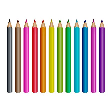 Realistic colored pencils isolated backgroundのイラスト素材