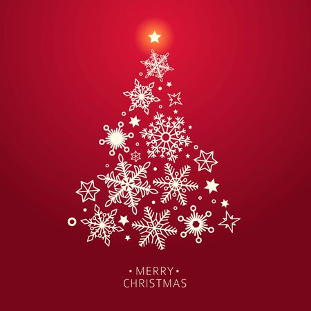 Greeting card Merry Christmas background with snowflakesのイラスト素材