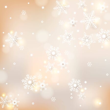 Vector festive defocused lights and snowflakes backgroundのイラスト素材