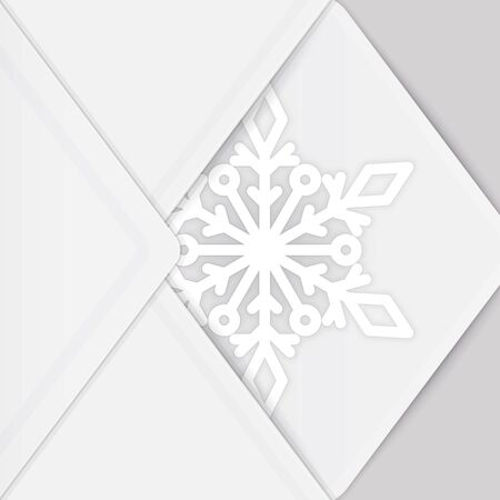 Holiday background with white paper snowflake and envelopeのイラスト素材
