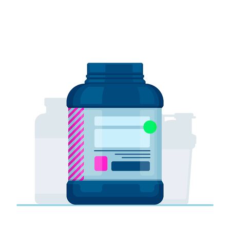 Protein powder vector illustration, isolated from the background.のイラスト素材