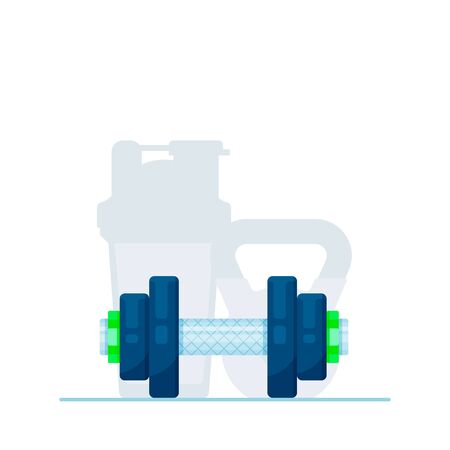 Stylish flat dumbbell vector illustration isolated on backgroundのイラスト素材