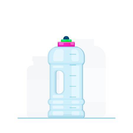Sports water bottle flat cartoon style. Vector illustration isolated backgroundのイラスト素材