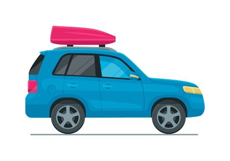 Vector isolated vector cuv car in flat design style. Family travel carのイラスト素材