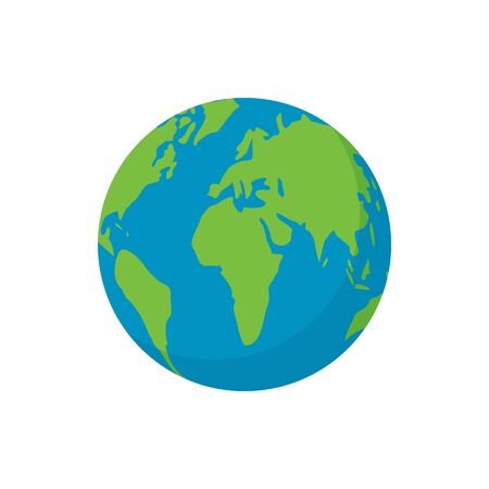 Vector Earth icon graphic in flat style isolated backgroundのイラスト素材