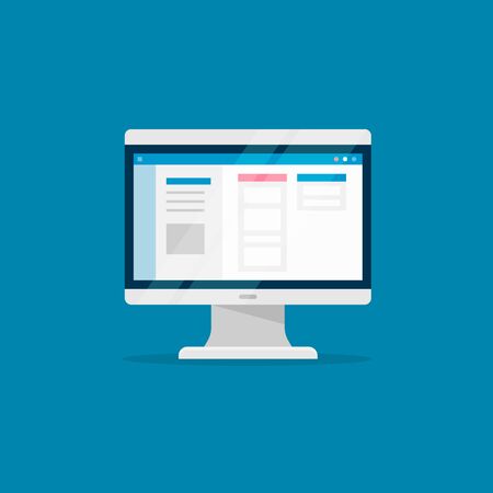 Vector personal computer in flat styleのイラスト素材