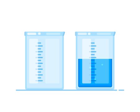 Chemical laboratory glassware vector icons. Vector lab equipment.のイラスト素材