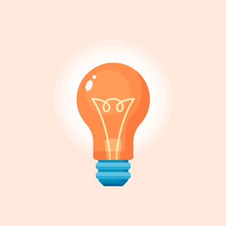 Light bulb - business vector icon, long shadow, flat designのイラスト素材