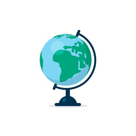 Vector flat colorful table globe on white backgroundのイラスト素材