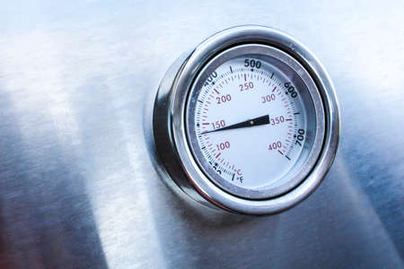 temperature gauge display barrel grill.の写真素材