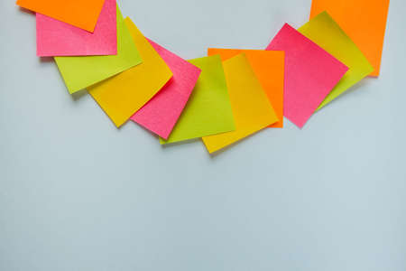 Colorful sticky notes on whiteの写真素材