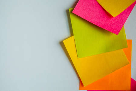 Colorful sticky notes on whiteの写真素材