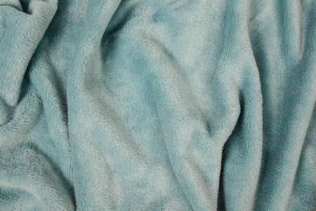 Plush cute blanket wavy texture. Light blue with shadows waves.の写真素材