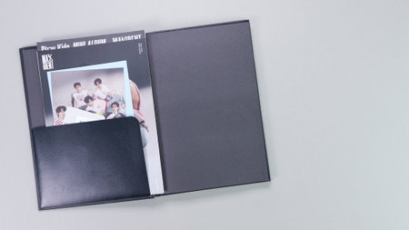 Stray Kids MAXIDENT mini Album Box set on grey. Music CD. South Korean boy band StrayKids. Space for text. Gatineau, QC Canada - December 07 2022.のeditorial素材