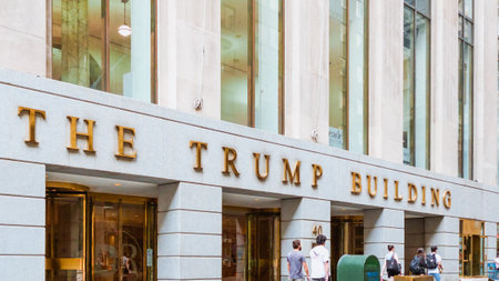 The Trump Building on Wall Street in the financial district of lower Manhattan. New York, New York, USA - July 15, 2023のeditorial素材