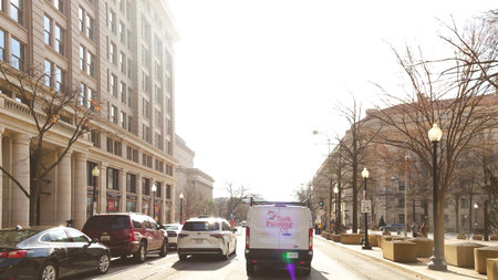 Empty city street with no cars or people perfect for a post-apocalyptic movie scene or book cover -...