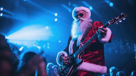 DJ Santa Claus in nightclub at Christmas and New Year party or Corporate eventsの素材