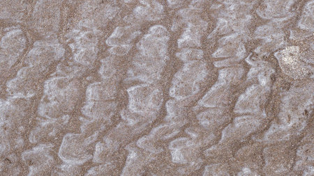 Abstract image of intricate patterns formed in the sand of a beach.の写真素材