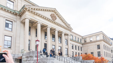Ottawa ON, Canada - October 25, 2025: uOttawa University features classical architecture with...