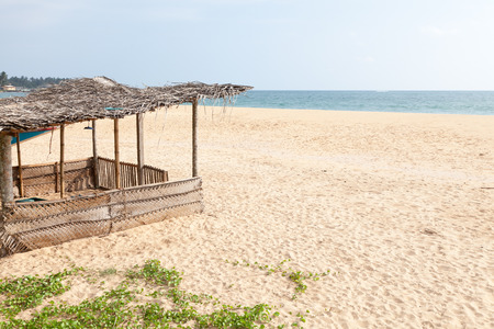 Wooden fishing beach hut in Hikkaduwaの写真素材