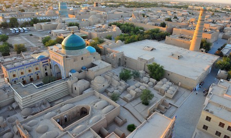 Khiva: sunset view of old townの写真素材