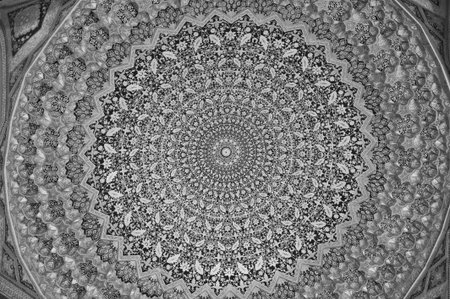 Samarkand, Uzbekistan: black and white oriental pattern