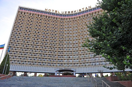 Tashkent, Uzbekistan. Hotel Uzbekistan building. 17 of September 2017.のeditorial素材