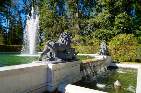 Fountain in the park of Versailles Palace, France.の写真素材