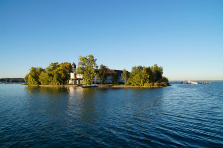 Lake Balaton is a small island on Lake Balaton in Hungary.の写真素材