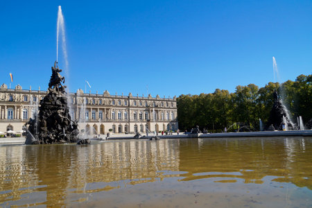 The fountain of the Palace of Versaillesの写真素材