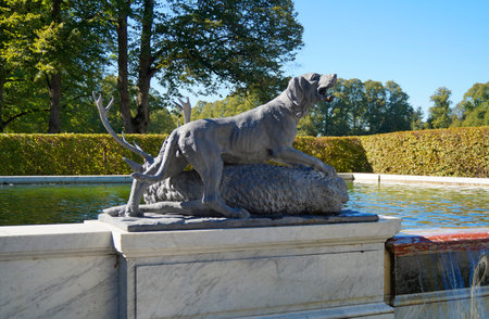 statue in the Versailles Palace parkの写真素材