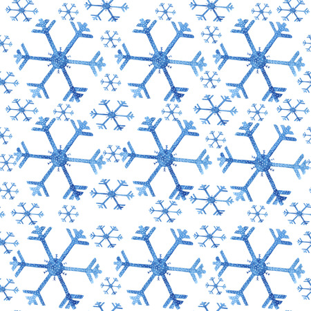 Snowflakes polka dot pattern Watercolor drawing handsの写真素材