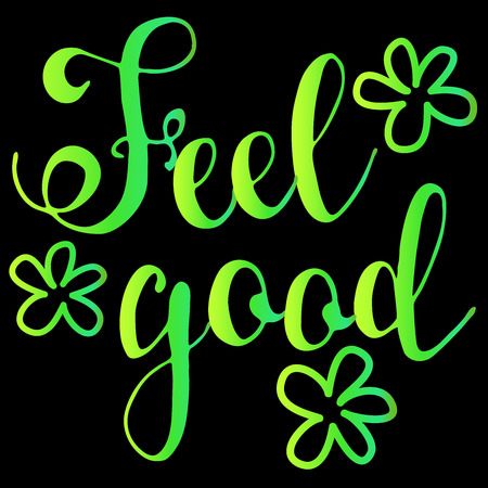 Feel good. Hand drawn inspiration phrase. Vector letteringのイラスト素材
