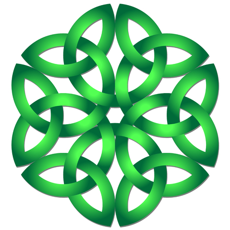 Celtic shamrock knot in circle. Symbol of Ireland. のイラスト素材