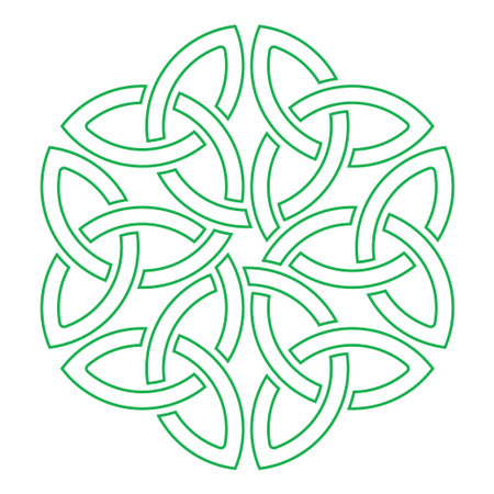 Celtic shamrock knot in circle. Symbol of Ireland. のイラスト素材