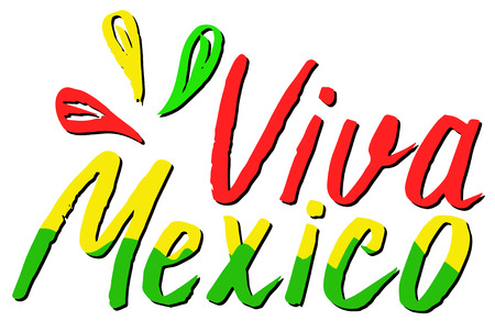 Viva Mexico, lettering vector illustration, traditional mexican phrase holiday
のイラスト素材