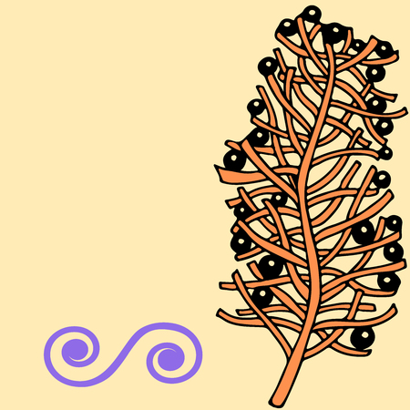 Handdrawing doodle elements with frame for your text. Template for invitation cards, postcards, flayer, announcements, advertisements, greeting cards, posters.のイラスト素材