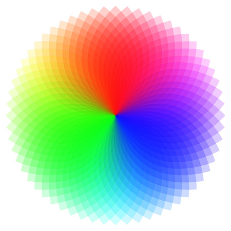 Rainbow color wheel. Colorful illustration guide. Isolated.のイラスト素材