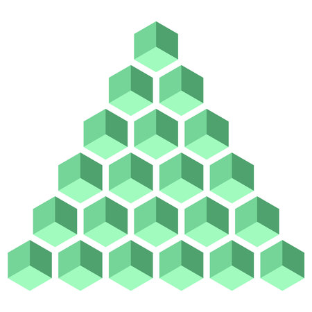 Illusive figure constructed of isometric cubes.のイラスト素材